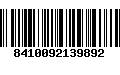 Código de Barras 8410092139892