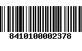 Código de Barras 8410100002378