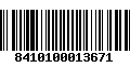 Código de Barras 8410100013671