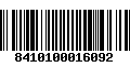 Código de Barras 8410100016092