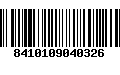 Código de Barras 8410109040326