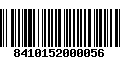 Código de Barras 8410152000056