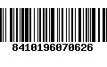 Código de Barras 8410196070626