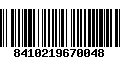 Código de Barras 8410219670048