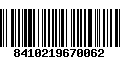 Código de Barras 8410219670062