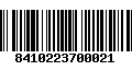 Código de Barras 8410223700021