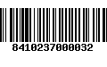 Código de Barras 8410237000032