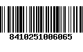 Código de Barras 8410251006065