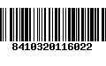 Código de Barras 8410320116022