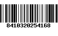 Código de Barras 8410320254168