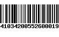 Código de Barras 8410342005526000198