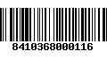 Código de Barras 8410368000116