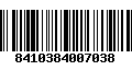 Código de Barras 8410384007038