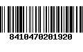 Código de Barras 8410470201920