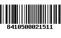 Código de Barras 8410500021511