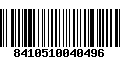 Código de Barras 8410510040496