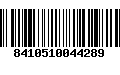 Código de Barras 8410510044289