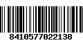 Código de Barras 8410577022138