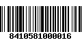 Código de Barras 8410581000016