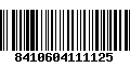 Código de Barras 8410604111125