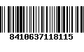 Código de Barras 8410637118115