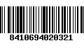 Código de Barras 8410694020321