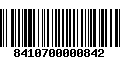 Código de Barras 8410700000842