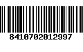 Código de Barras 8410702012997