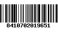 Código de Barras 8410702019651