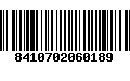 Código de Barras 8410702060189