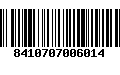 Código de Barras 8410707006014