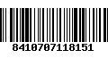 Código de Barras 8410707118151