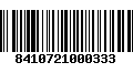 Código de Barras 8410721000333