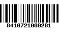 Código de Barras 8410721080281