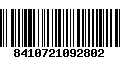 Código de Barras 8410721092802