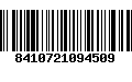 Código de Barras 8410721094509