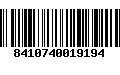 Código de Barras 8410740019194