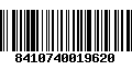 Código de Barras 8410740019620