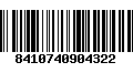 Código de Barras 8410740904322