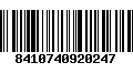 Código de Barras 8410740920247