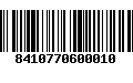 Código de Barras 8410770600010