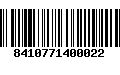 Código de Barras 8410771400022