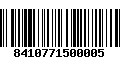 Código de Barras 8410771500005