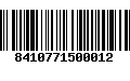 Código de Barras 8410771500012