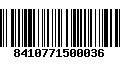 Código de Barras 8410771500036