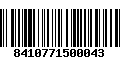 Código de Barras 8410771500043