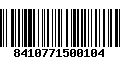 Código de Barras 8410771500104