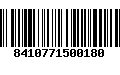 Código de Barras 8410771500180