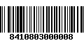 Código de Barras 8410803000008