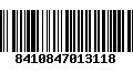 Código de Barras 8410847013118